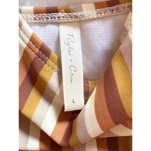 RYLEE + CRU Bow Front Striped One-Piece Swimsuit Beach Vacation Size L - Picture 5 of 5